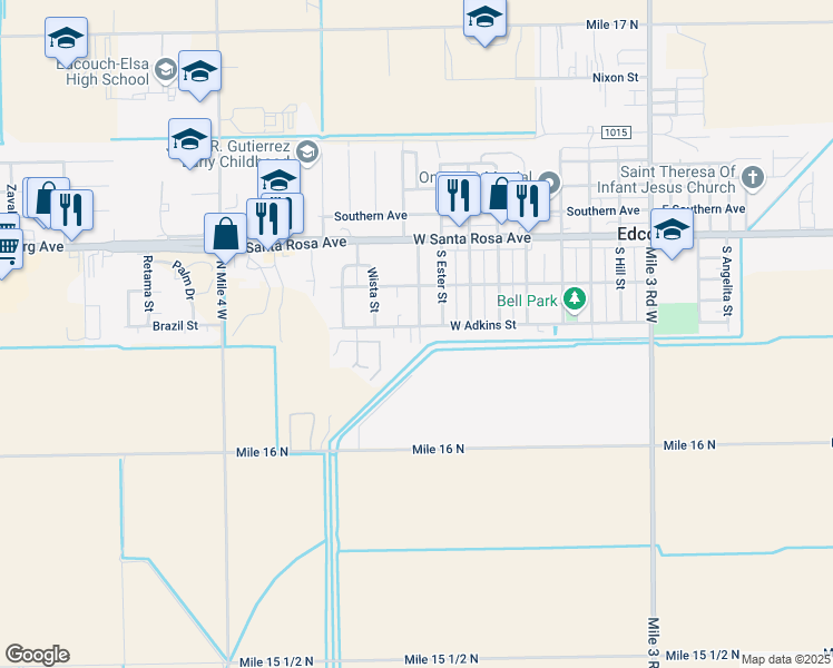 map of restaurants, bars, coffee shops, grocery stores, and more near 300 Montgomery Drive in Edcouch