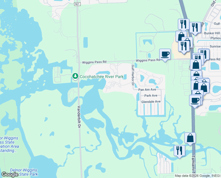 map of restaurants, bars, coffee shops, grocery stores, and more near 420 Cove Tower Drive in Naples
