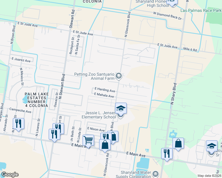 map of restaurants, bars, coffee shops, grocery stores, and more near 3301 Harding Avenue in Alton