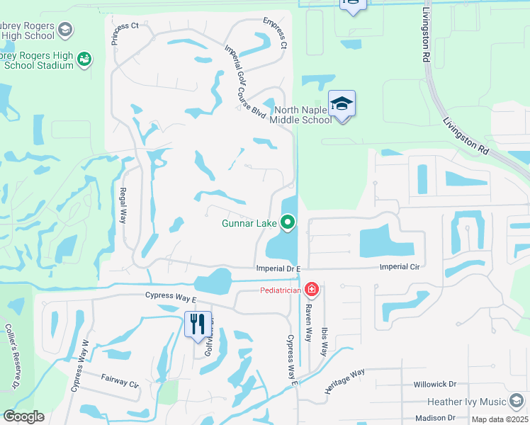 map of restaurants, bars, coffee shops, grocery stores, and more near 2018 Imperial Golf Course Boulevard in Naples