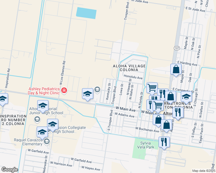 map of restaurants, bars, coffee shops, grocery stores, and more near 306 Kentucky Street in Alton