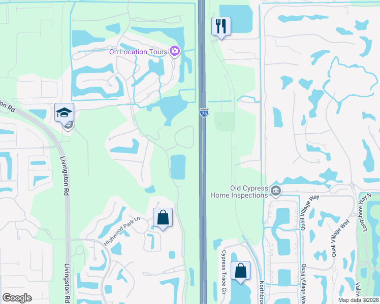 map of restaurants, bars, coffee shops, grocery stores, and more near 5937 Paradise Circle in Naples