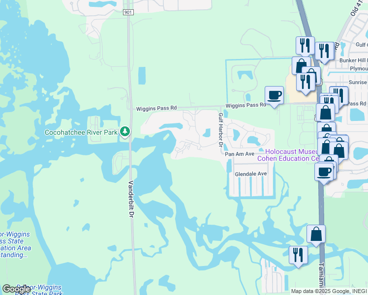 map of restaurants, bars, coffee shops, grocery stores, and more near 430 Cove Tower Drive in Naples