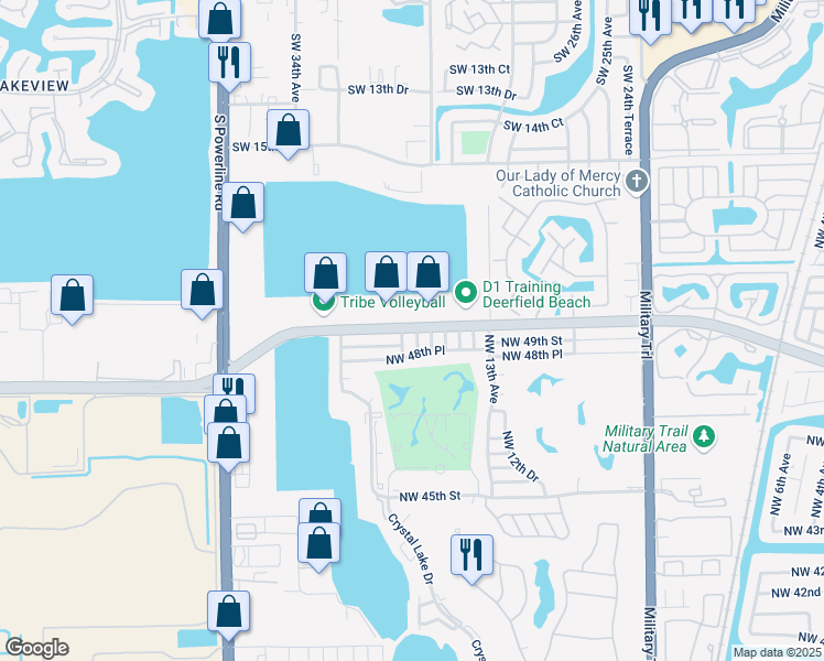 map of restaurants, bars, coffee shops, grocery stores, and more near 1558 Green Road in Pompano Beach