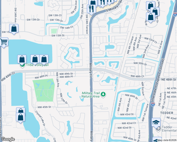 map of restaurants, bars, coffee shops, grocery stores, and more near 910 Northwest 49th Court in Pompano Beach