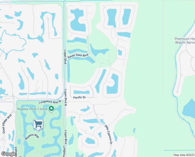 map of restaurants, bars, coffee shops, grocery stores, and more near 3431 Pacific Drive in Naples