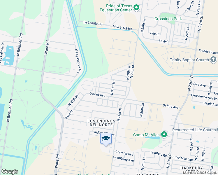 map of restaurants, bars, coffee shops, grocery stores, and more near 3108 Princeton Avenue in McAllen