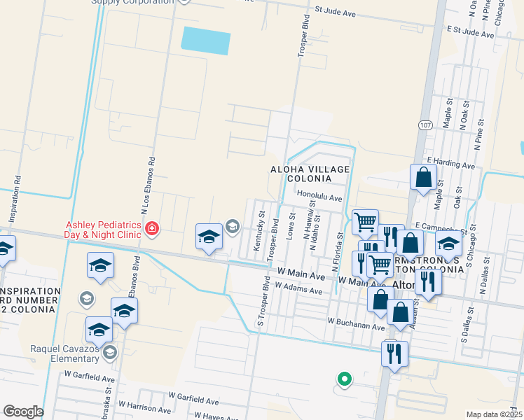 map of restaurants, bars, coffee shops, grocery stores, and more near 522 Kentucky Street in Mission