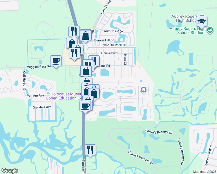 map of restaurants, bars, coffee shops, grocery stores, and more near 31 Royal Cove Drive in Naples