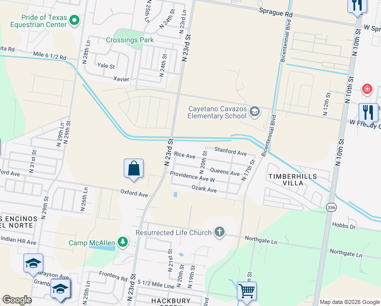 map of restaurants, bars, coffee shops, grocery stores, and more near 1817 Freddy Gonzalez Drive in Edinburg