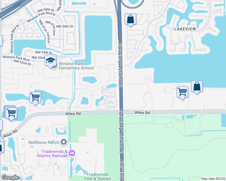map of restaurants, bars, coffee shops, grocery stores, and more near 3543 Wiles Road in Coconut Creek