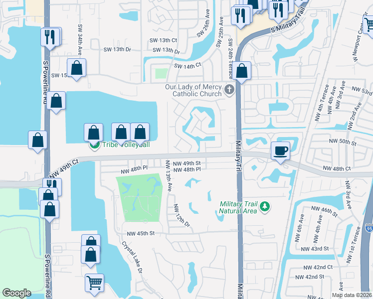 map of restaurants, bars, coffee shops, grocery stores, and more near 1229 West Lakes Drive in Deerfield Beach