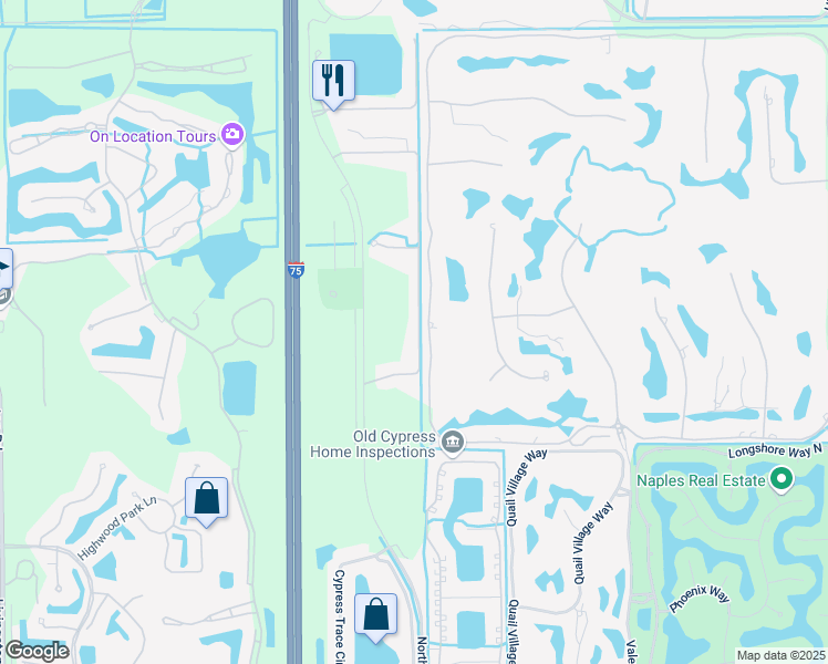 map of restaurants, bars, coffee shops, grocery stores, and more near 3405 Grand Cypress Drive in Naples