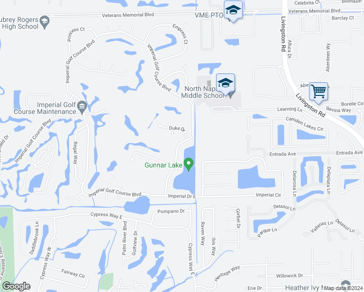 map of restaurants, bars, coffee shops, grocery stores, and more near 2009 Imperial Golf Course Boulevard in Naples