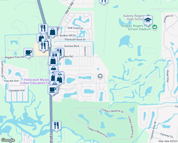 map of restaurants, bars, coffee shops, grocery stores, and more near 120 Royal Cove Drive in Naples