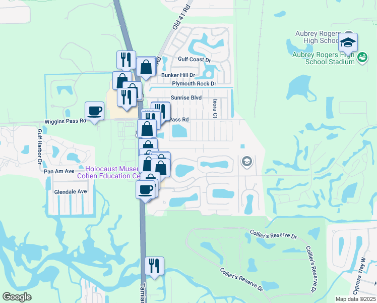 map of restaurants, bars, coffee shops, grocery stores, and more near 31 Royal Cove Drive in Naples