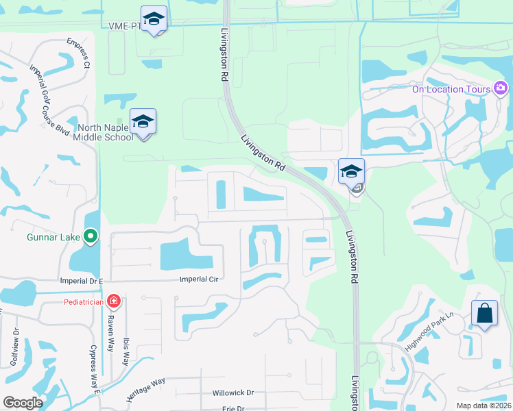 map of restaurants, bars, coffee shops, grocery stores, and more near 16222 Camden Lakes Circle in Naples