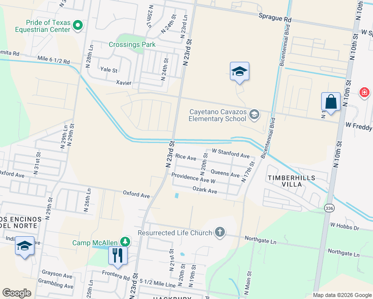 map of restaurants, bars, coffee shops, grocery stores, and more near 1817 Freddy Gonzalez Drive in Edinburg