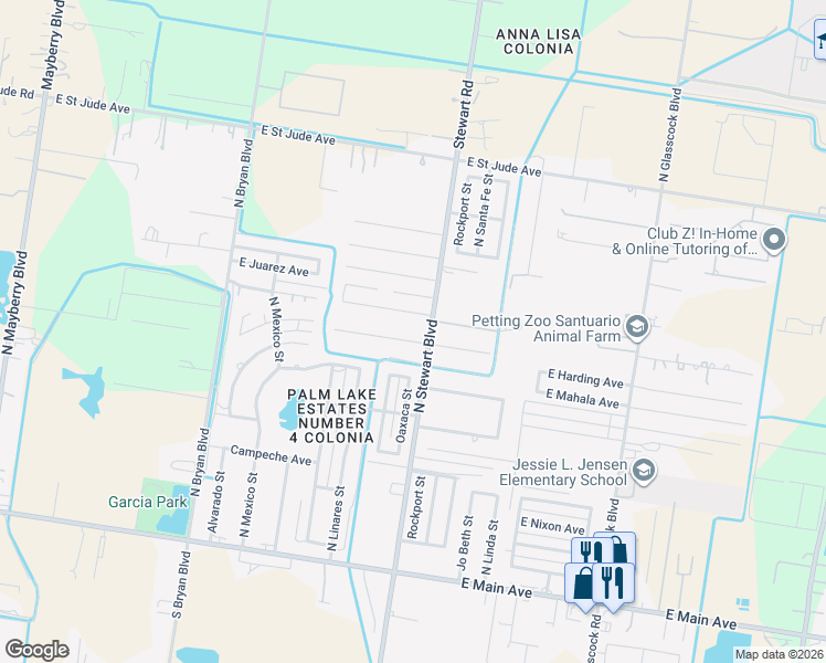 map of restaurants, bars, coffee shops, grocery stores, and more near 1403 East La Pointe Avenue in Mission