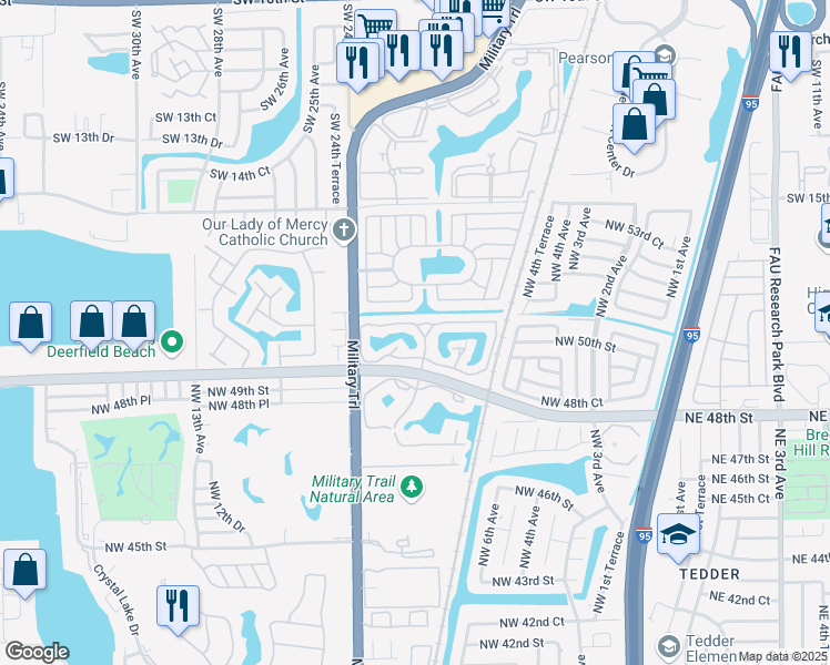 map of restaurants, bars, coffee shops, grocery stores, and more near 1872-1898 Discovery Drive in Deerfield Beach