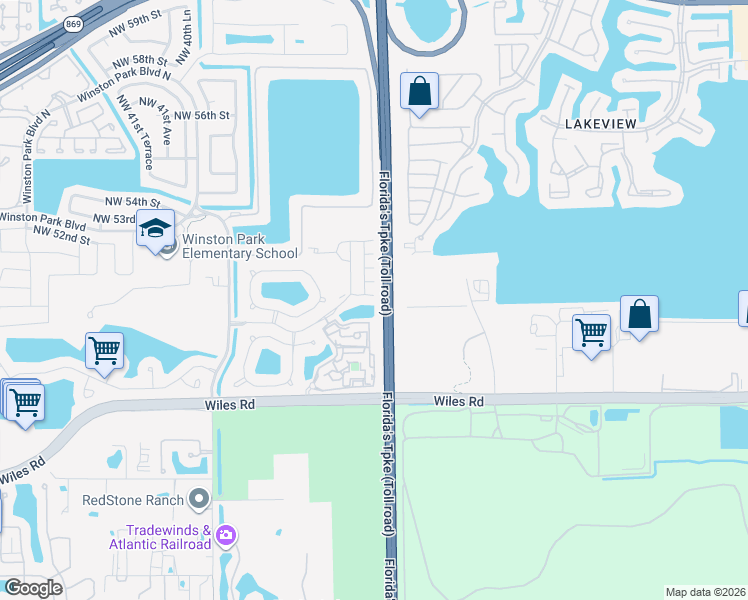 map of restaurants, bars, coffee shops, grocery stores, and more near 3543 Wiles Road in Coconut Creek
