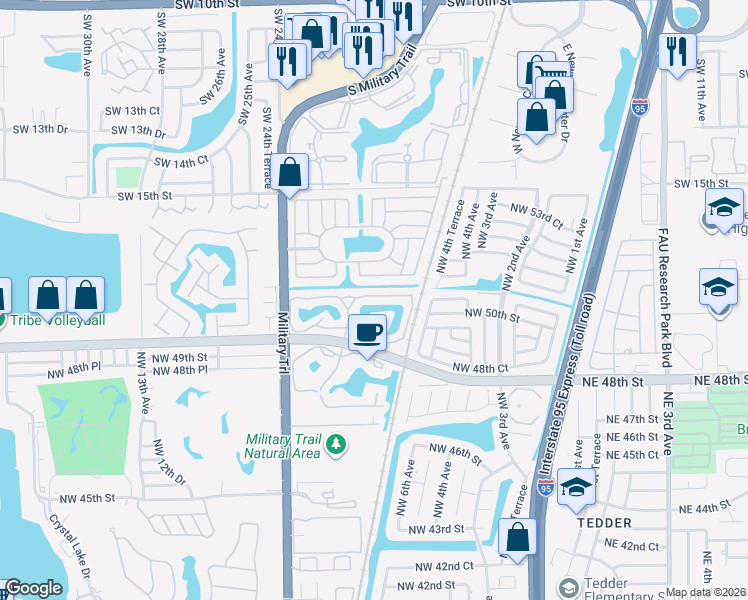 map of restaurants, bars, coffee shops, grocery stores, and more near 2052 Discovery Circle West in Deerfield Beach