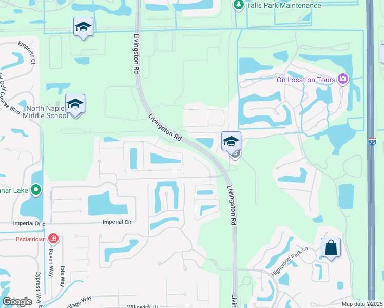 map of restaurants, bars, coffee shops, grocery stores, and more near 16200 Livingston Road in Naples