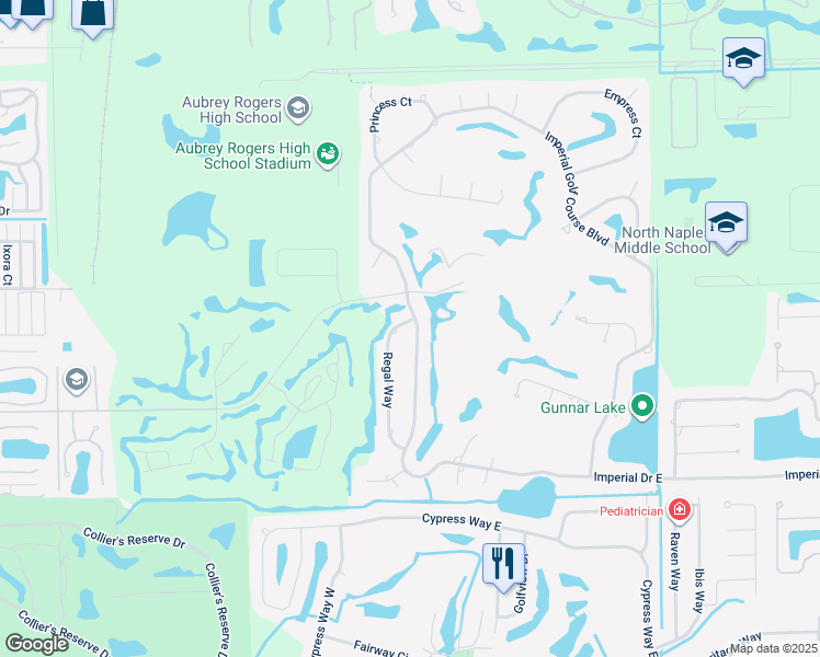 map of restaurants, bars, coffee shops, grocery stores, and more near 2257 Regal Way in Naples