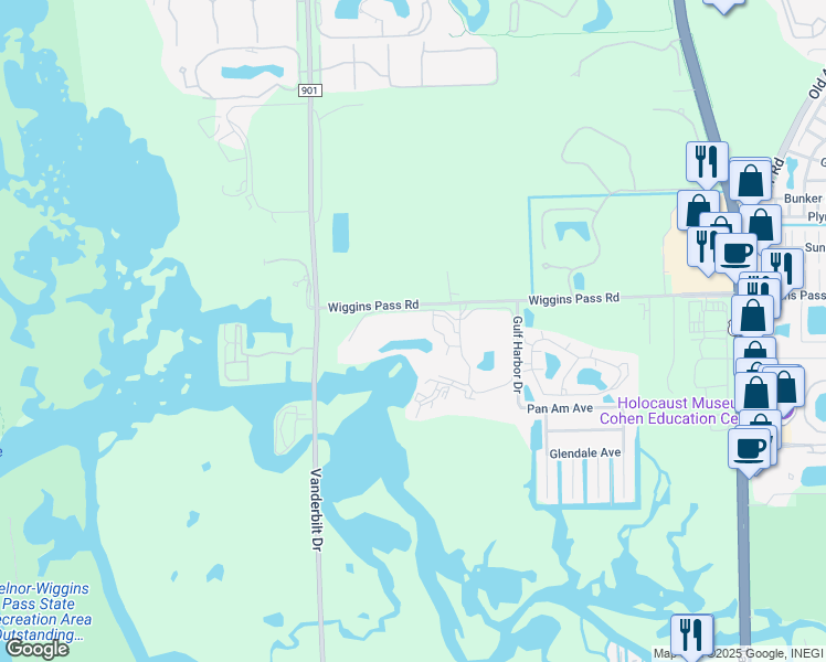 map of restaurants, bars, coffee shops, grocery stores, and more near 380 Horse Creek Drive in Naples