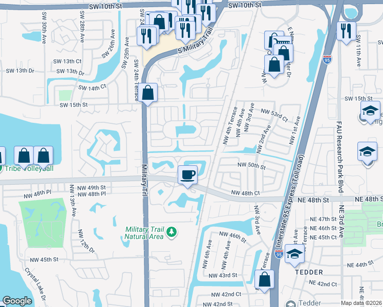 map of restaurants, bars, coffee shops, grocery stores, and more near 2062 Southwest 17th Drive in Deerfield Beach