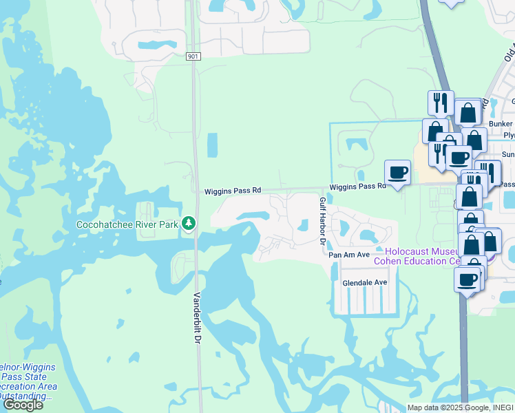 map of restaurants, bars, coffee shops, grocery stores, and more near 380 Horse Creek Drive in Naples