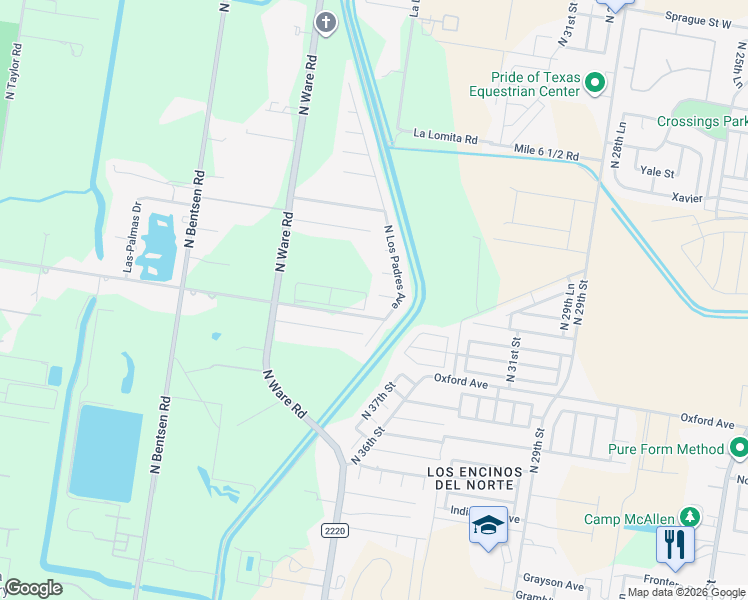 map of restaurants, bars, coffee shops, grocery stores, and more near 3717 Lafferty Lane in McAllen