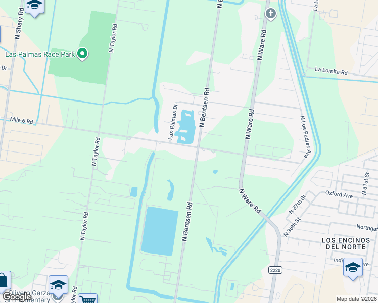 map of restaurants, bars, coffee shops, grocery stores, and more near 4401 6 Mi Line in McAllen