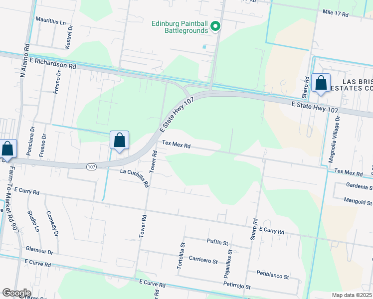 map of restaurants, bars, coffee shops, grocery stores, and more near 7114 Tex Mex Road in Edinburg
