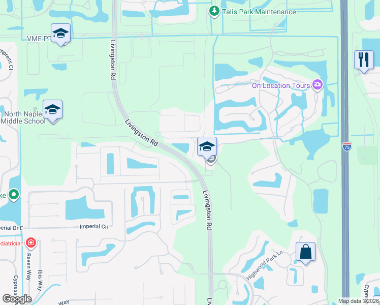 map of restaurants, bars, coffee shops, grocery stores, and more near 16061 Ravina Way in Naples