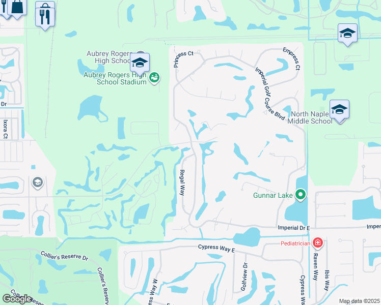 map of restaurants, bars, coffee shops, grocery stores, and more near 2257 Regal Way in Naples
