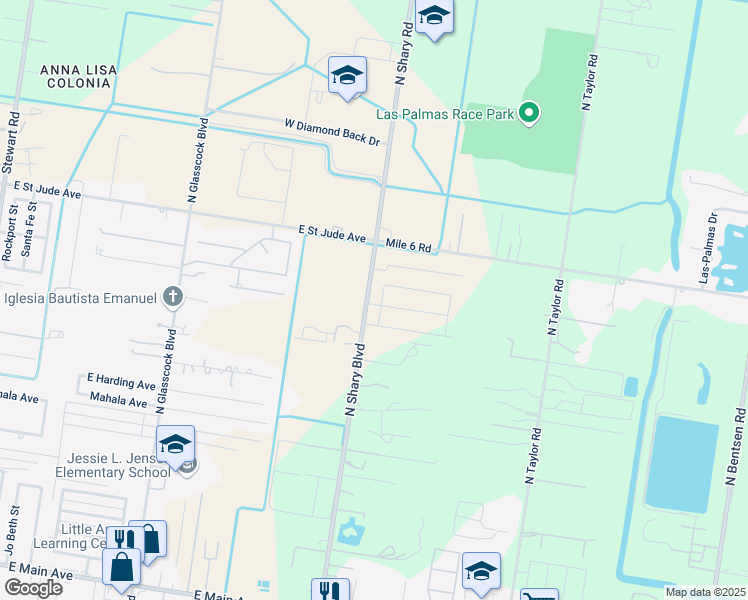 map of restaurants, bars, coffee shops, grocery stores, and more near 9226 North Shary Road in Mission