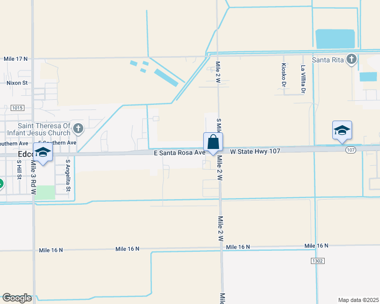 map of restaurants, bars, coffee shops, grocery stores, and more near 110 West Santa Rosa Avenue in Edcouch