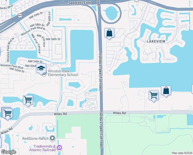 map of restaurants, bars, coffee shops, grocery stores, and more near 5110 Stage Coach Drive in Coconut Creek