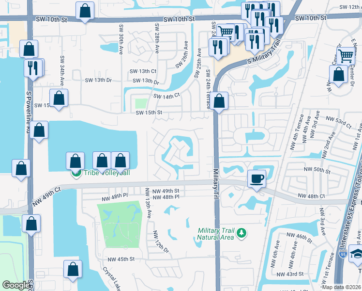 map of restaurants, bars, coffee shops, grocery stores, and more near 5157 Northwest 11th Lane in Pompano Beach