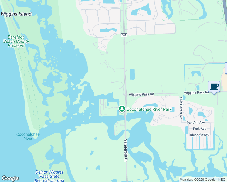 map of restaurants, bars, coffee shops, grocery stores, and more near 13675 Vanderbilt Drive in Naples