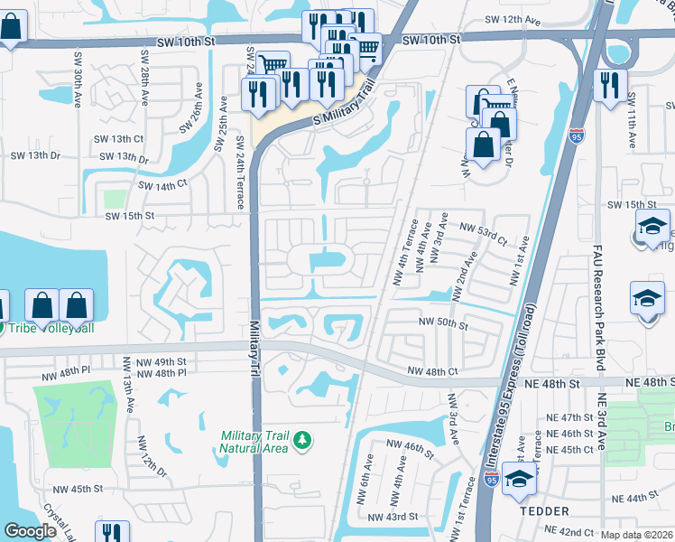 map of restaurants, bars, coffee shops, grocery stores, and more near 2033 Southwest 17th Circle in Deerfield Beach