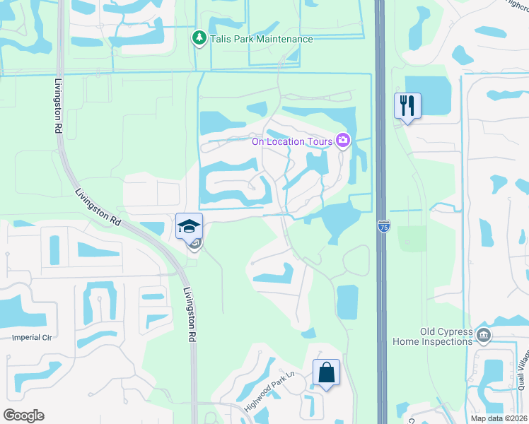 map of restaurants, bars, coffee shops, grocery stores, and more near 5917 Ashford Lane in Naples