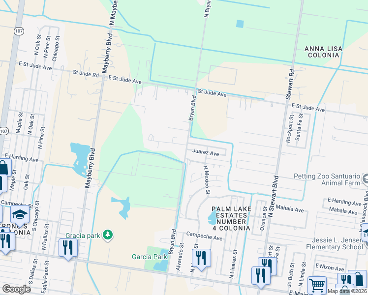 map of restaurants, bars, coffee shops, grocery stores, and more near 1121 Bryan Road in Alton