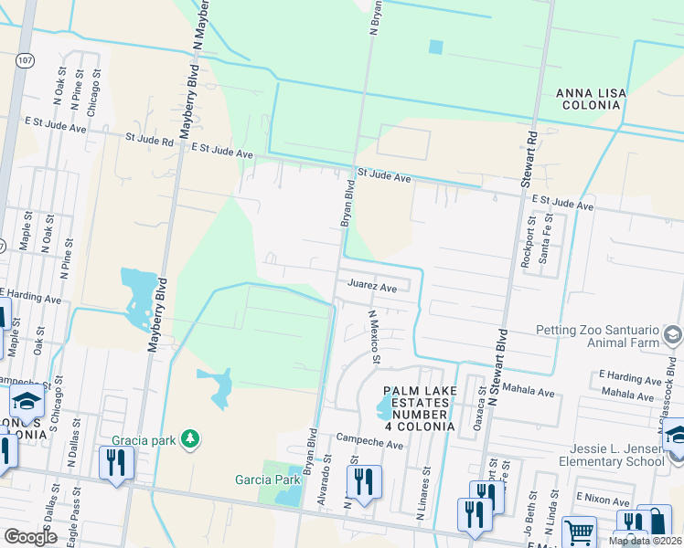 map of restaurants, bars, coffee shops, grocery stores, and more near 1121 Bryan Road in Alton