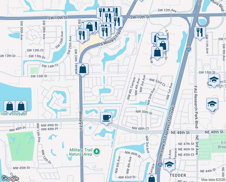 map of restaurants, bars, coffee shops, grocery stores, and more near 2033 Southwest 17th Circle in Deerfield Beach