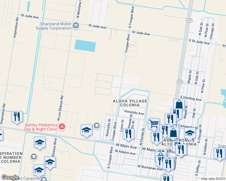 map of restaurants, bars, coffee shops, grocery stores, and more near 808 South Trosper Boulevard in Mission