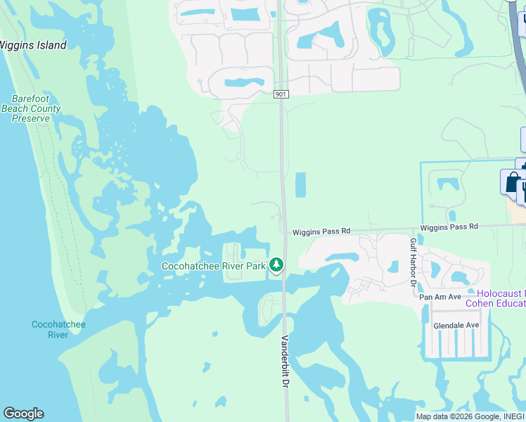 map of restaurants, bars, coffee shops, grocery stores, and more near 13675 Vanderbilt Drive in Naples
