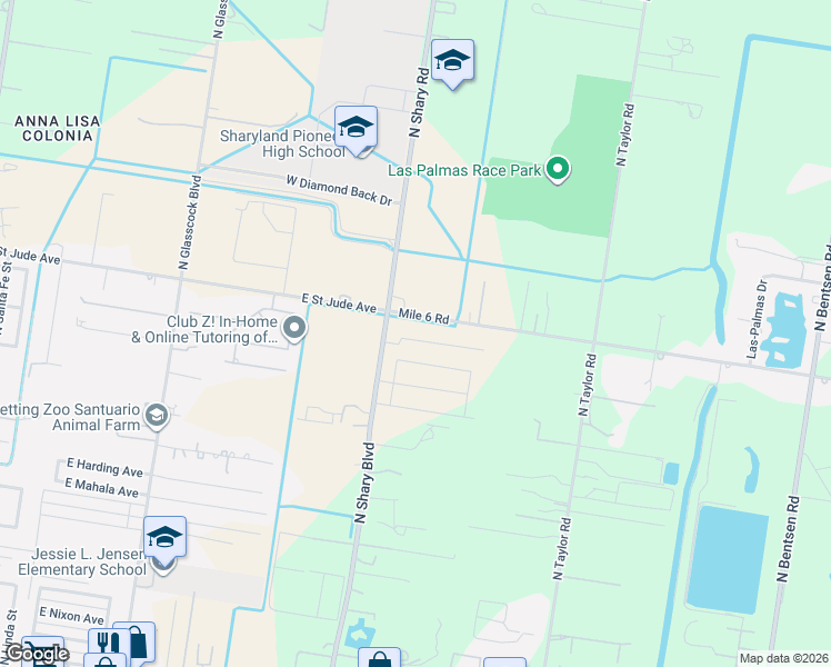 map of restaurants, bars, coffee shops, grocery stores, and more near 9436 North Shary Road in McAllen