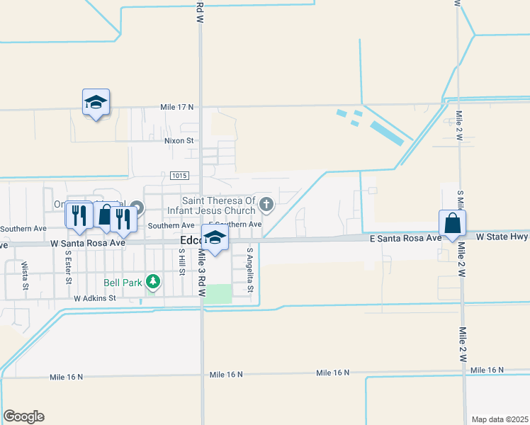map of restaurants, bars, coffee shops, grocery stores, and more near 200 Salazar Street in Edcouch